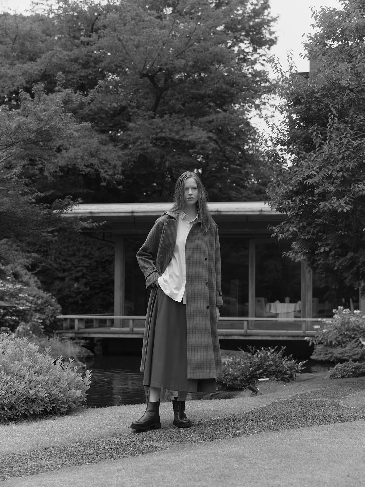 Coat Shirt Skirt Boots