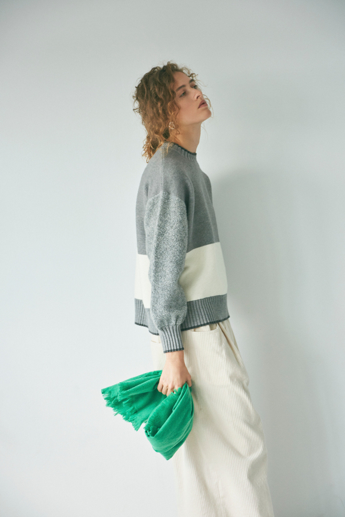 BORDER KNIT 着用画像