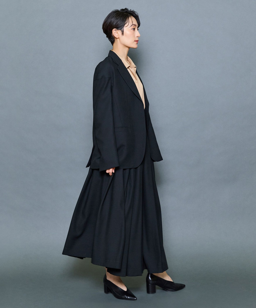 MOGA Collection MOGA Collection ファインウールランダムタックスカート ブラック