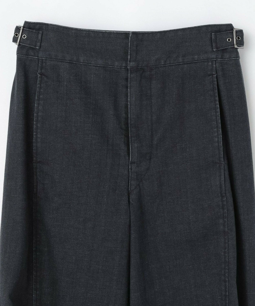 L'EQUIPE デニムライクストレッチパンツ ブラック