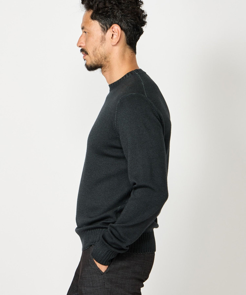 MEN'S BIGI 【FILIPPO DE LAURENTIIS】10Gクルーネックニット モスグリーン