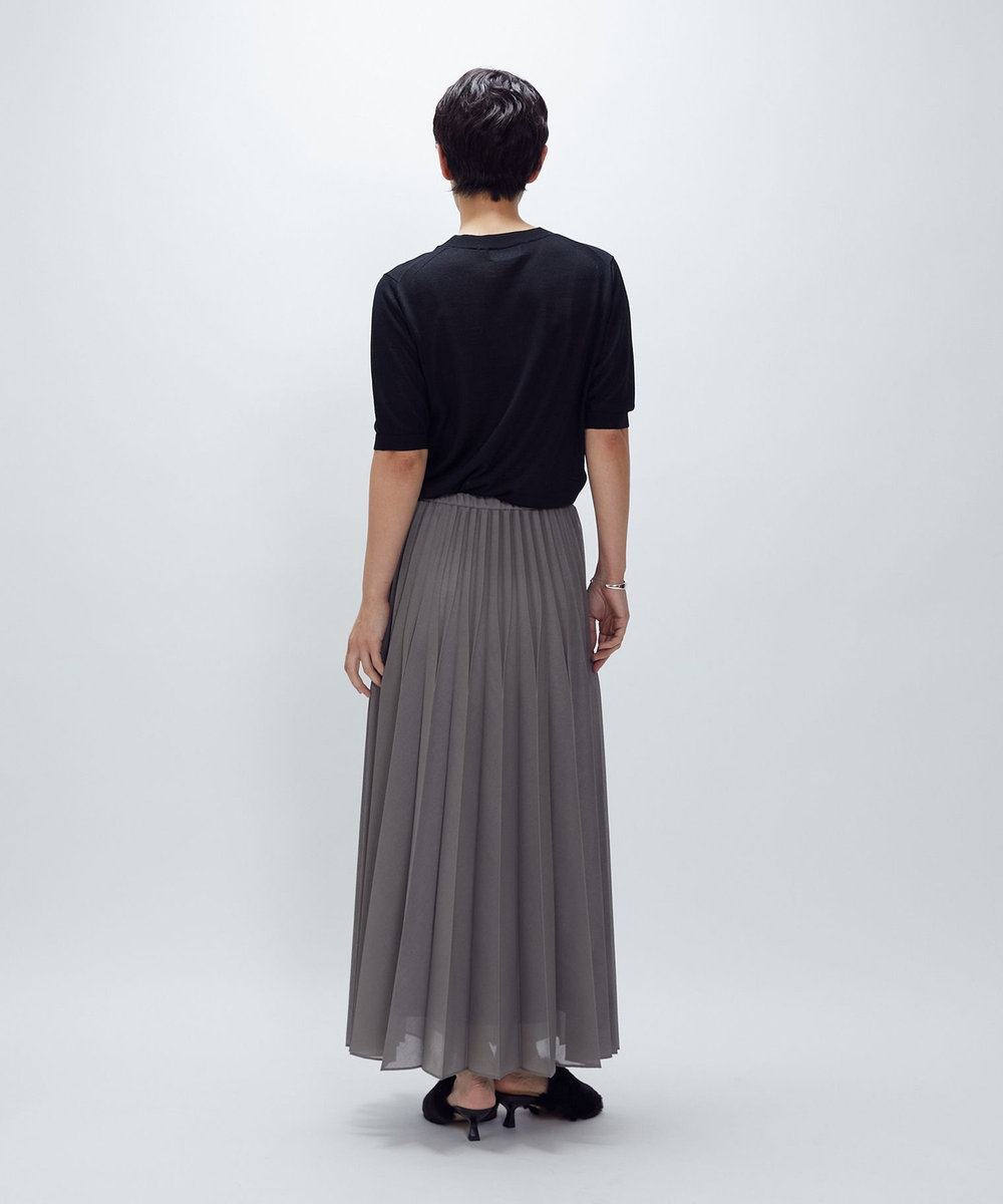 1er Arrondissement スパンオーガンジープリーツスカート モカ