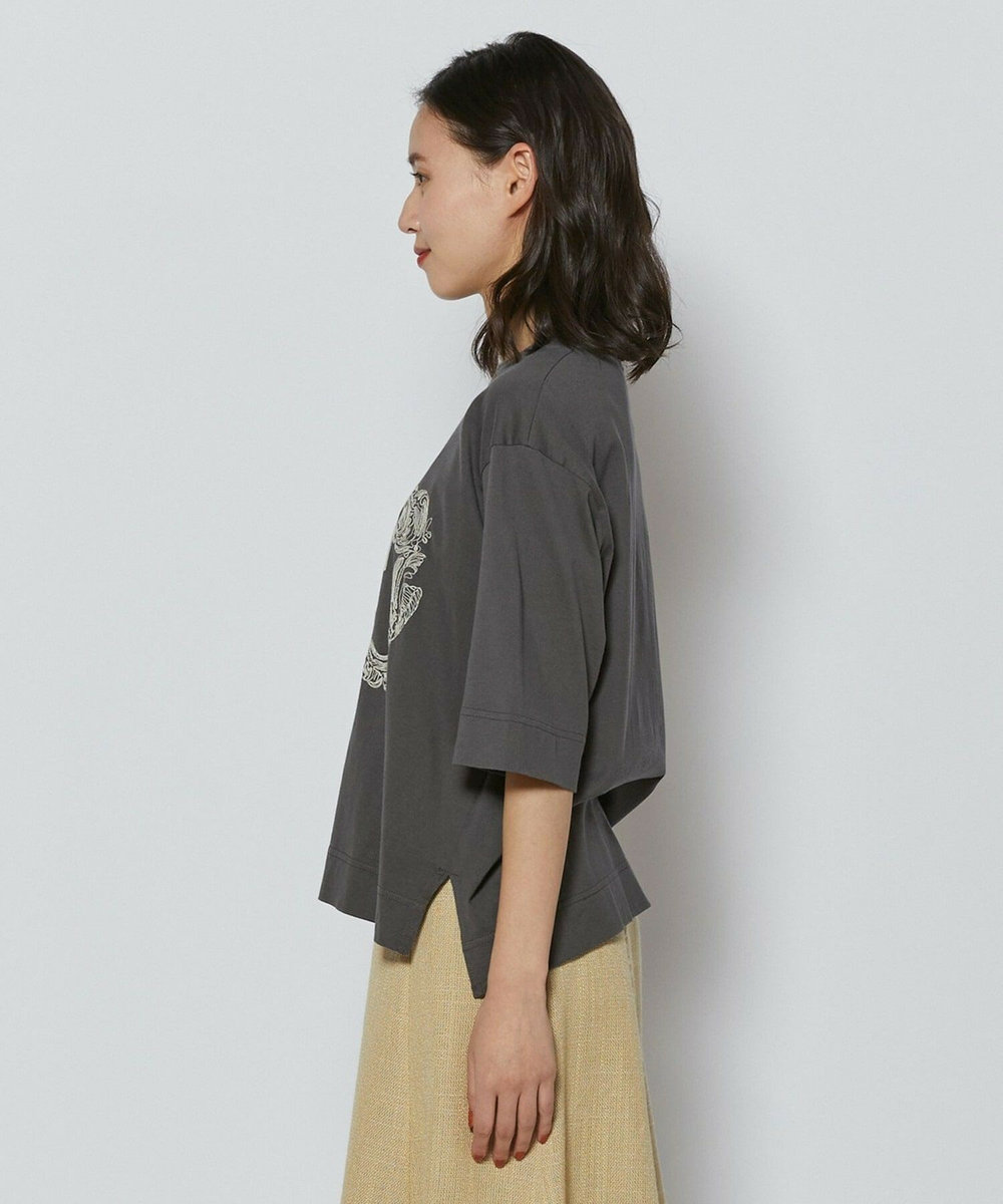 L'EQUIPE フレームロゴTシャツ チャコールグレー