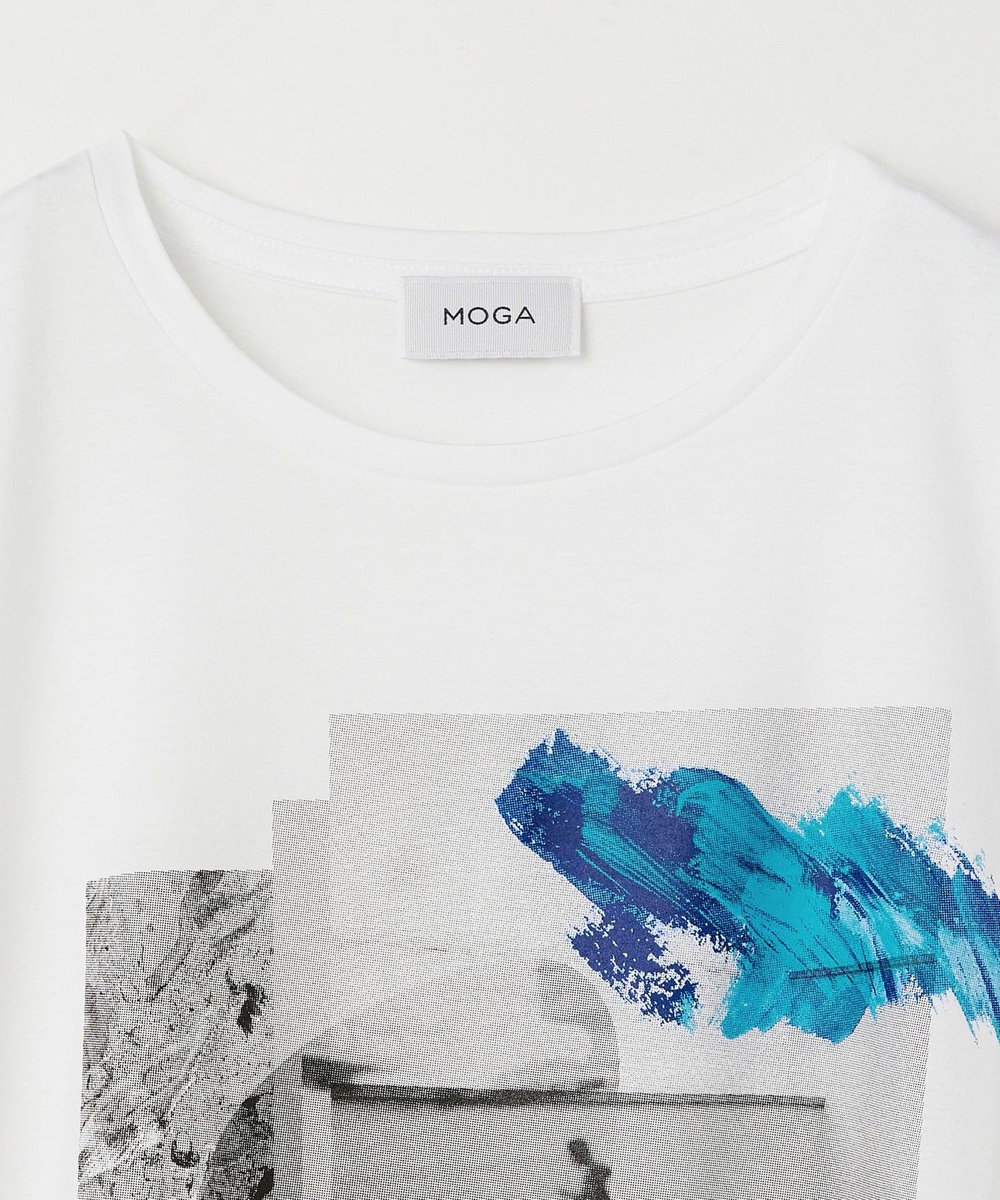 MOGA ハイゲージ天竺オリジナルプリントＴシャツ ホワイト