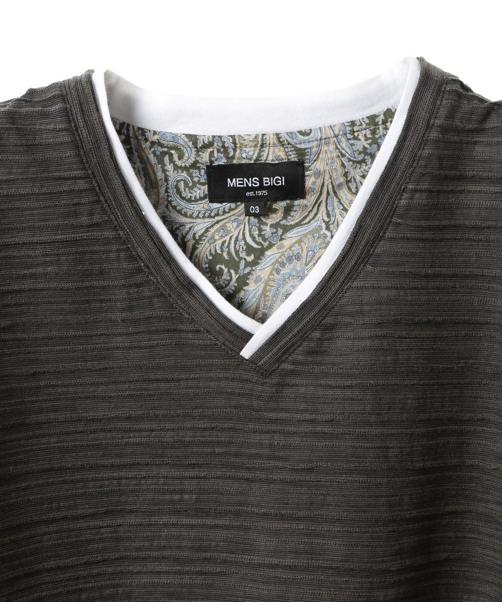 MEN'S BIGI スラブタック天竺素材Tシャツ＜吸水速乾＞ グリーン