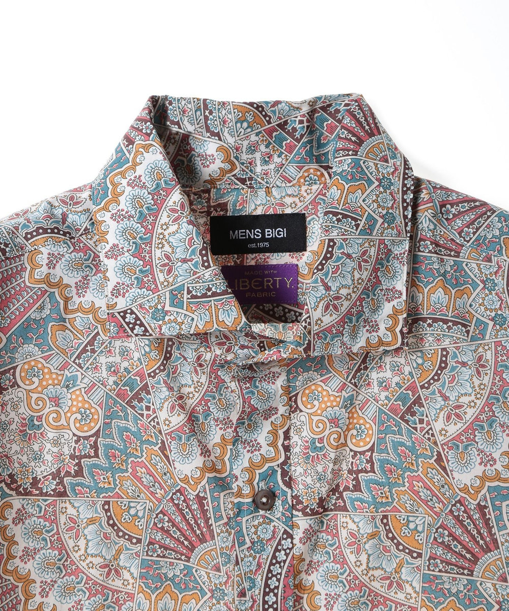 MEN'S BIGI 【LIBERTY/リバティー】リトールドプリントシャツ ピンク系その他