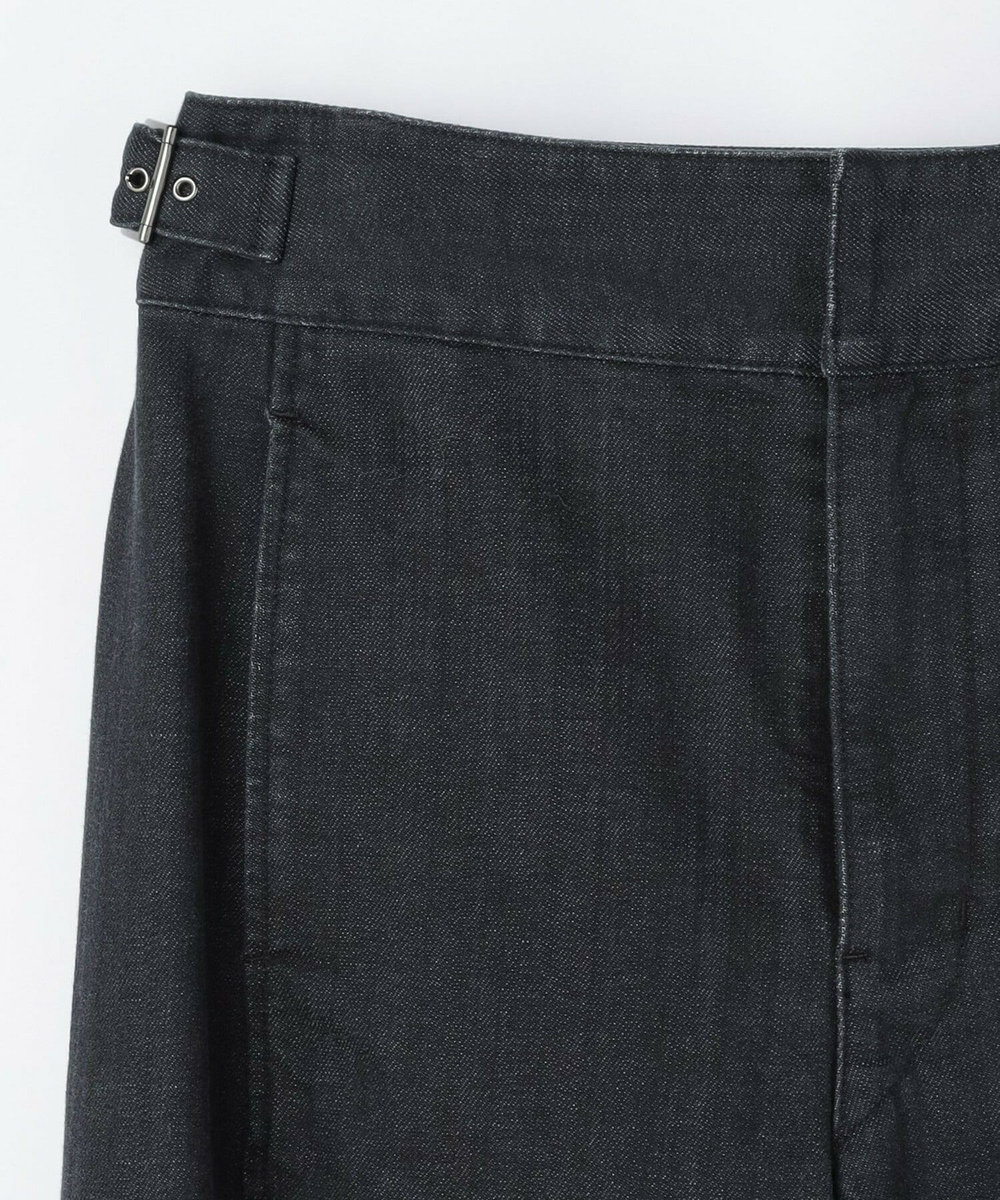 L'EQUIPE デニムライクストレッチパンツ ブラック