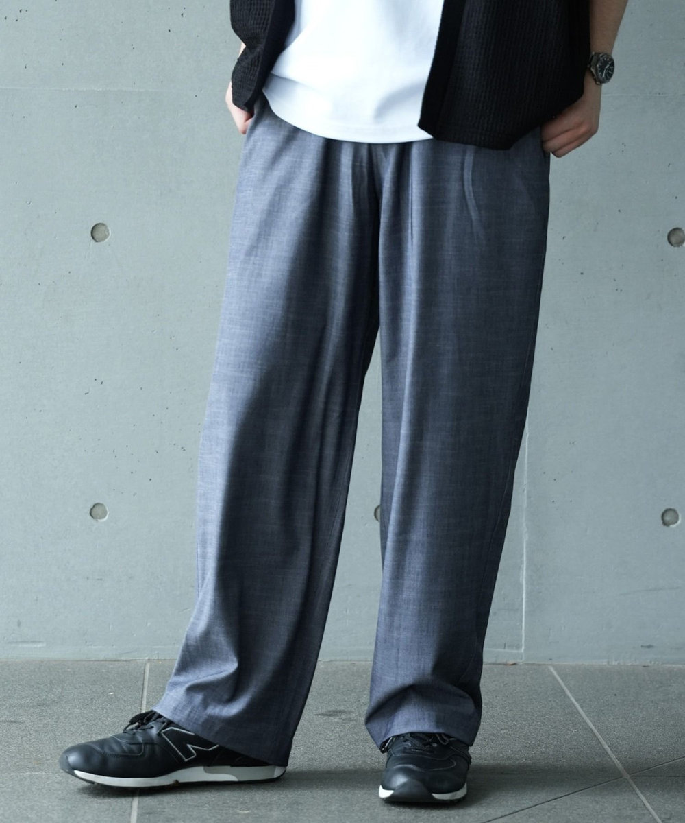 UNION STATION *WEB限定 テーパードリラックスワイドパンツ ライトブルー