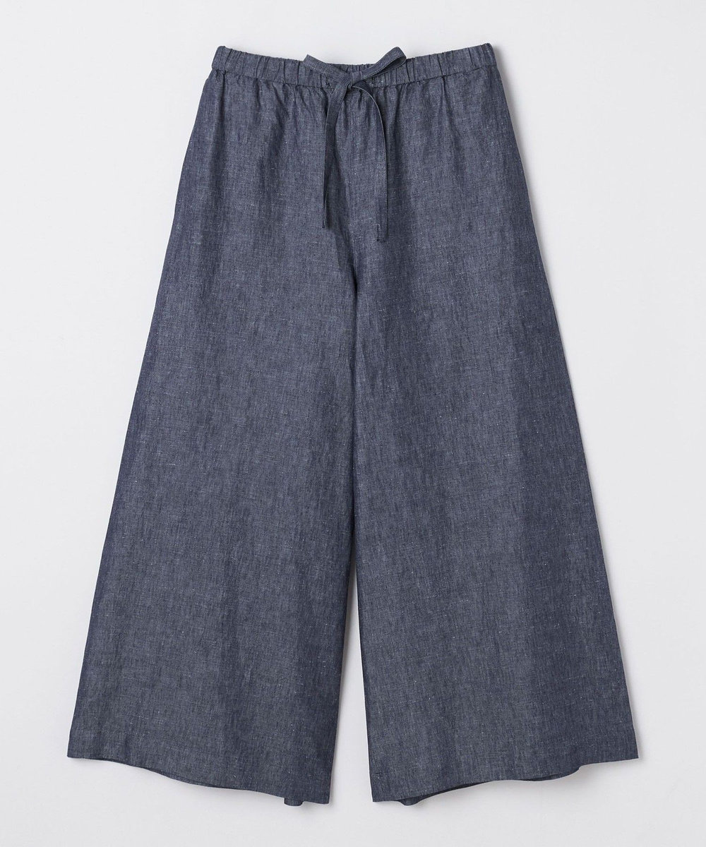 feerique feerique ヘンプコットンシャンブレーギャザーパンツ ネイビー