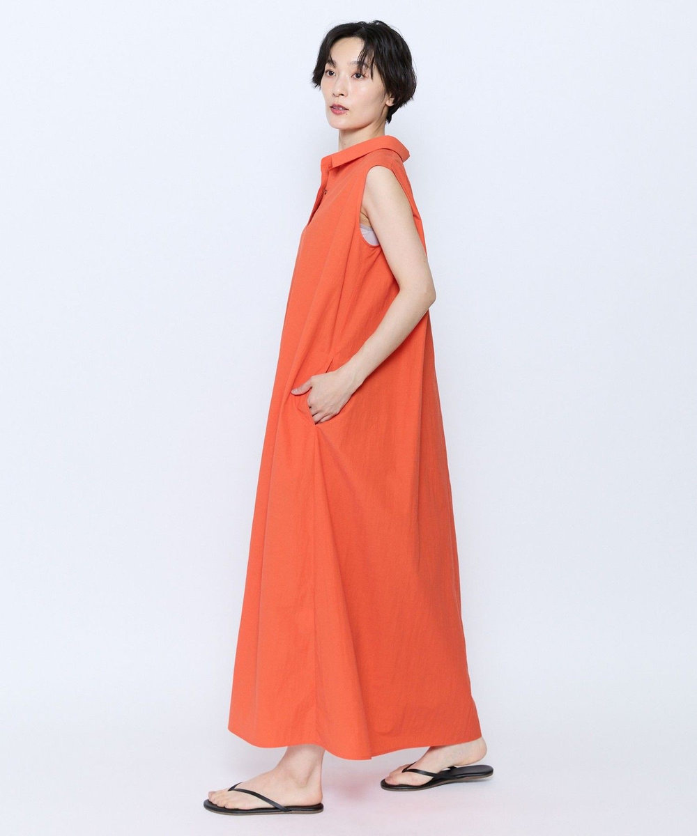feerique feerique 綿ナイロンクロスAラインワンピース オレンジ