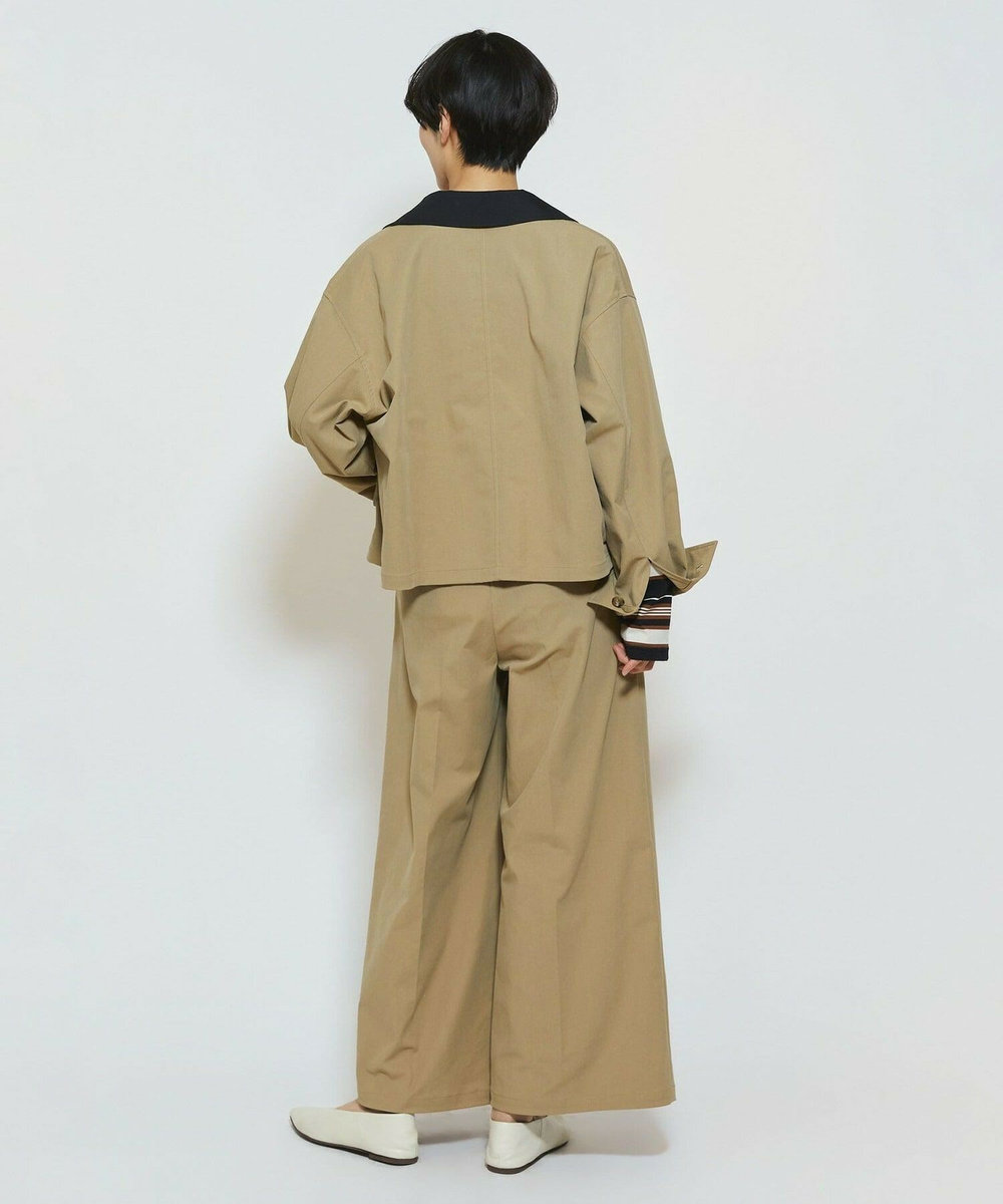 feerique feerique ポリエステルツイルワイドクロップドジャケット［セットアップ可能］ ベージュ