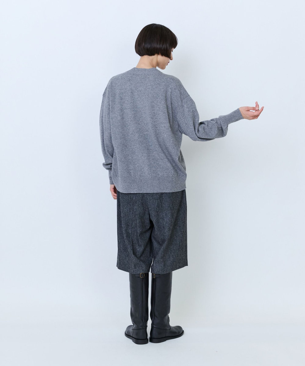 LOISIR 《塩川いづみさんコラボ》ウールインターシャカーディガン グレー