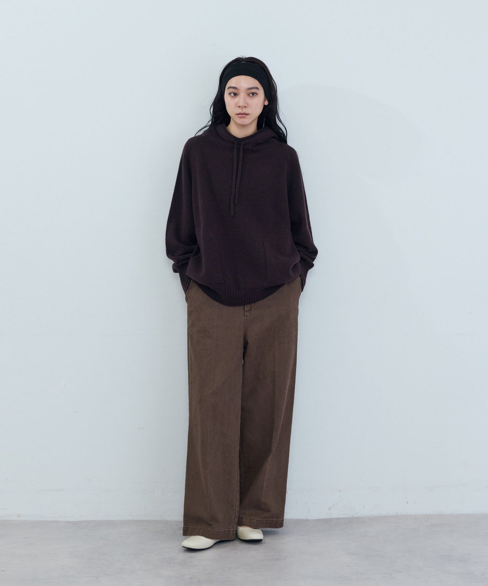 ADIEU TRISTESSE ツイルストレートパンツ ブラウン