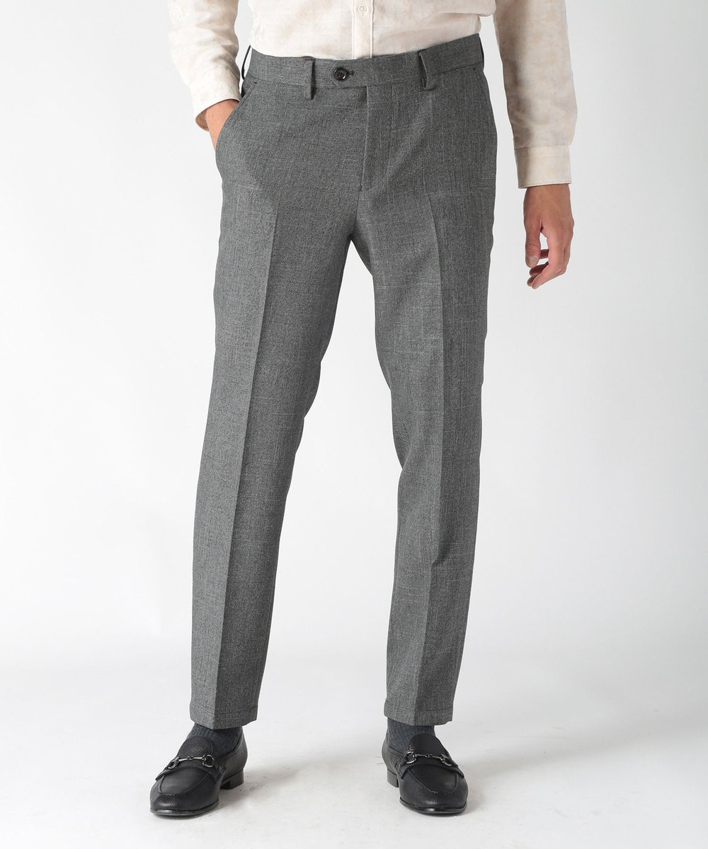 MEN'S BIGI ウール調メランジシャークパンツ チャコールグレー
