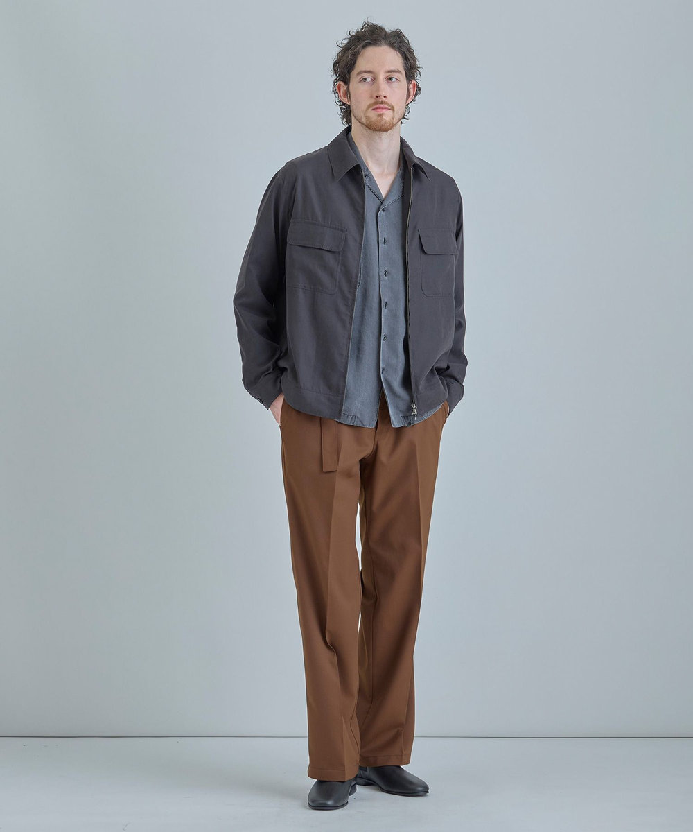 MEN'S BIGI フィブリルピーチ ショートブルゾン ブラック