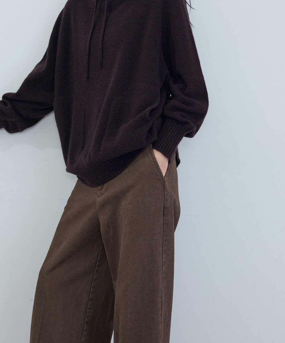 ADIEU TRISTESSE ツイルストレートパンツ ブラウン