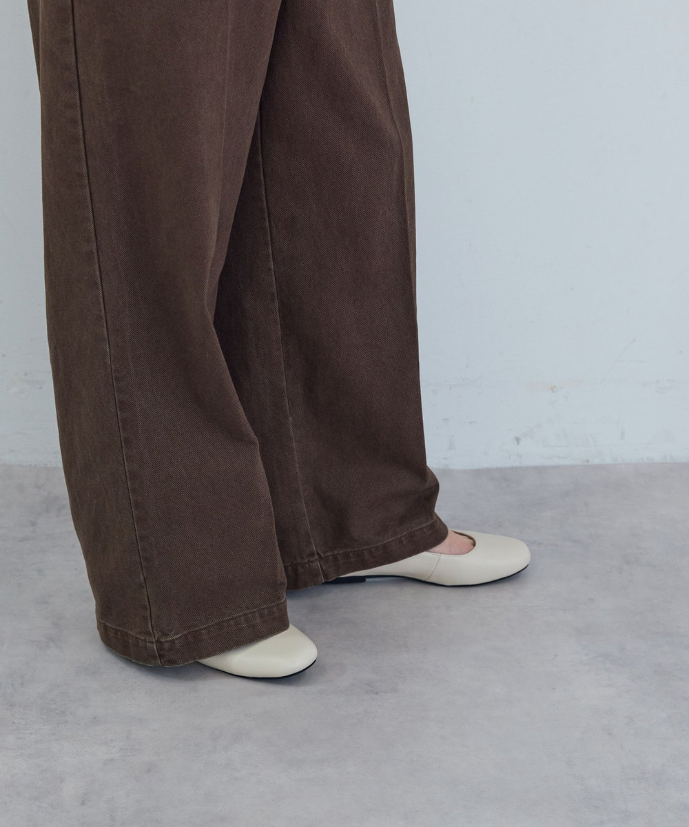 ADIEU TRISTESSE ツイルストレートパンツ ブラウン