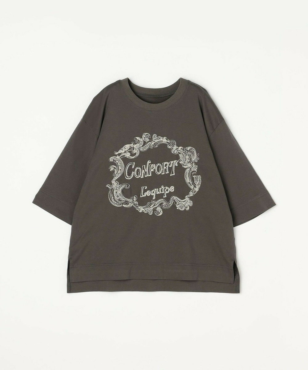 L'EQUIPE フレームロゴTシャツ チャコールグレー