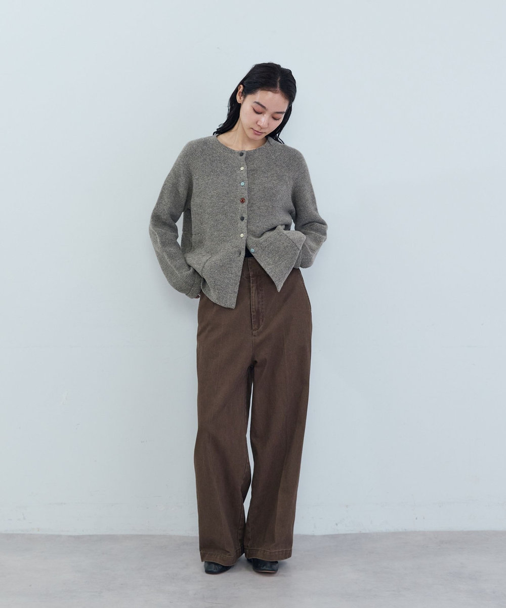 ADIEU TRISTESSE ツイルストレートパンツ ブラウン