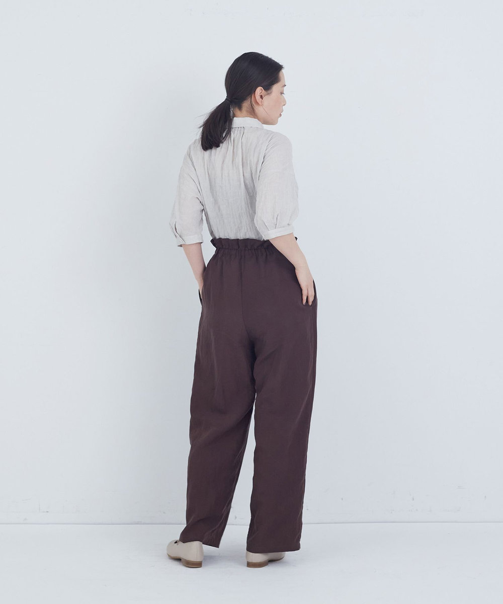 ADIEU TRISTESSE ポプリンストレートパンツ ブラウン