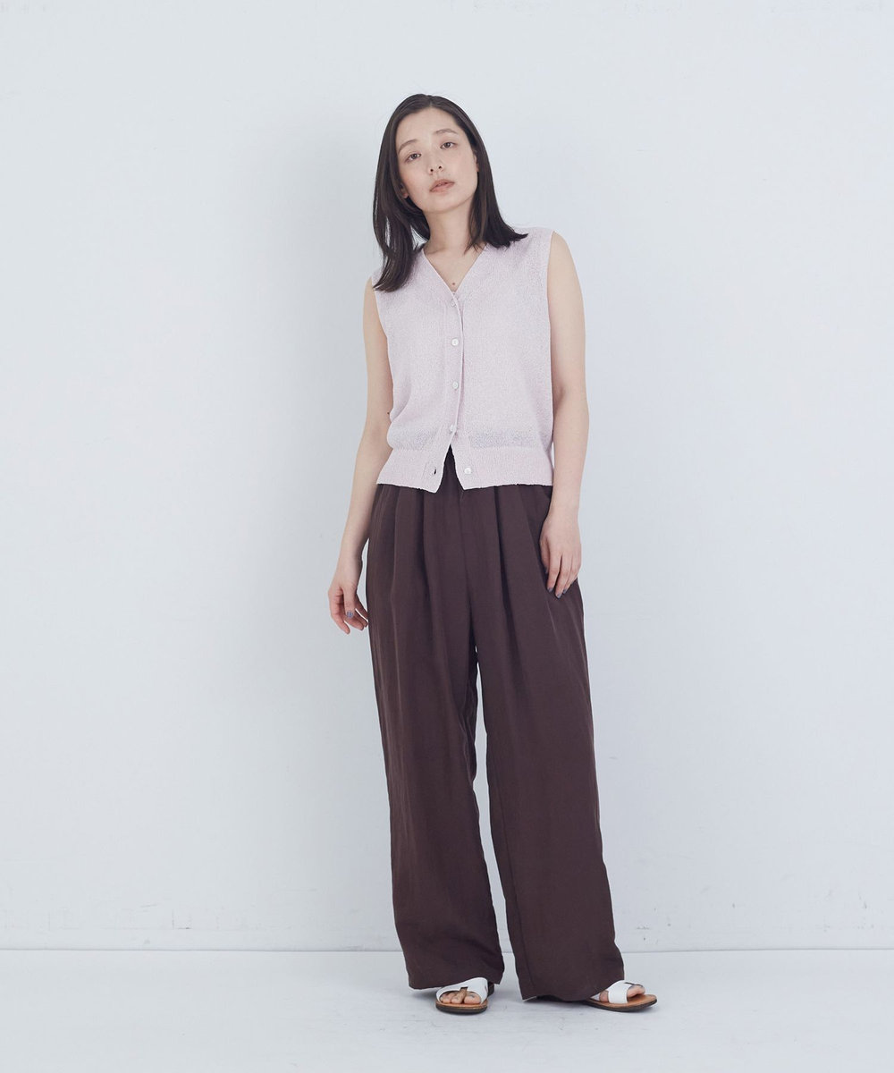 ADIEU TRISTESSE ポプリンストレートパンツ ブラウン