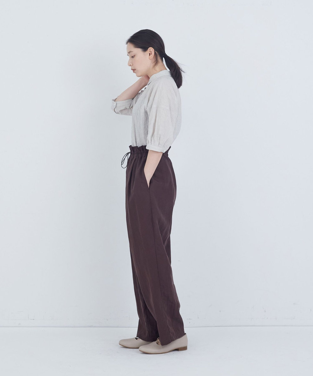 ADIEU TRISTESSE ポプリンストレートパンツ ブラウン