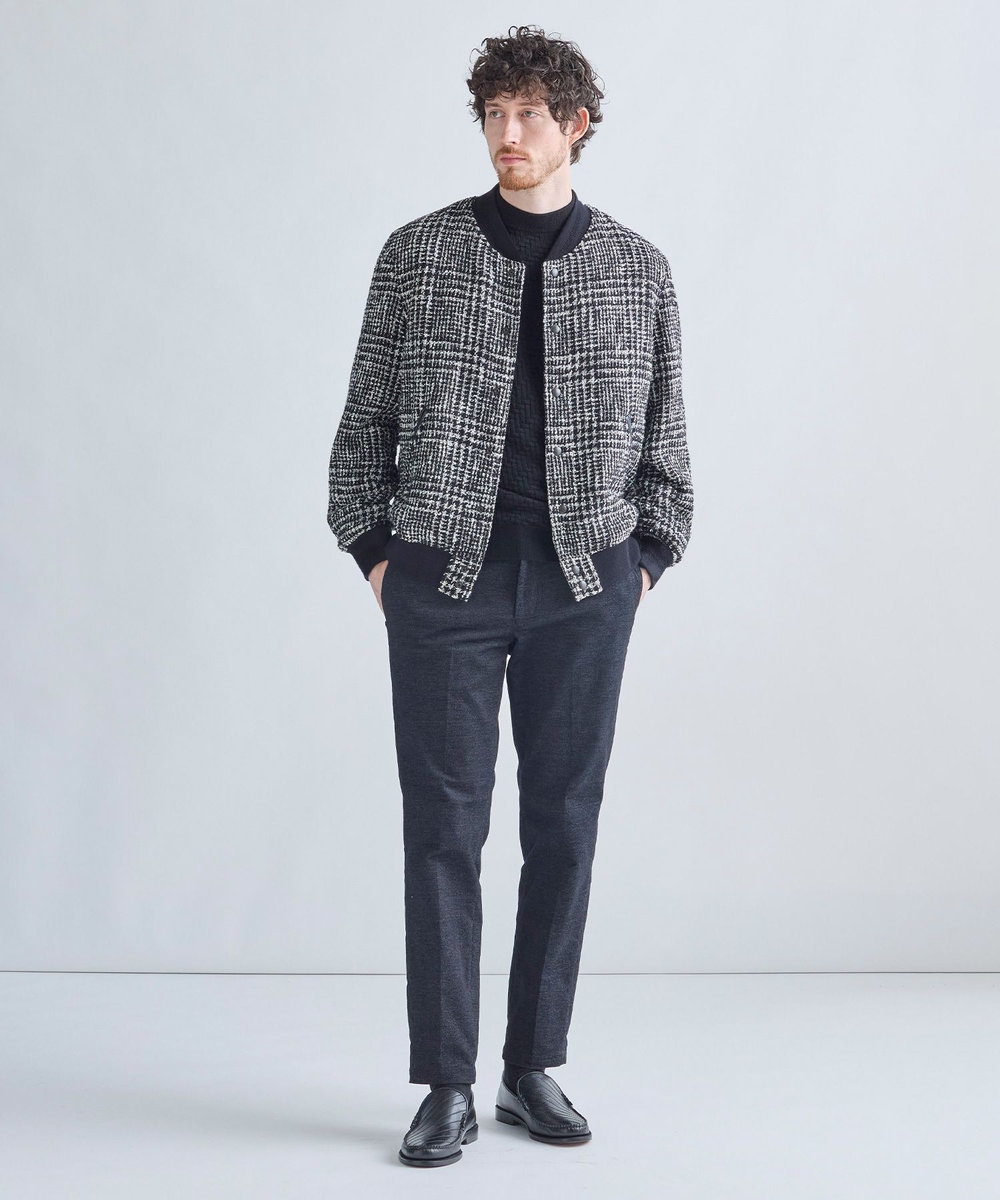 MEN'S BIGI ヘリンボーン/グレンチェックツイードスタジャン グレー系その他2