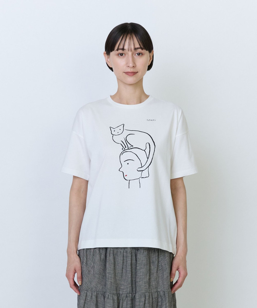 LOISIR 【アーティストコラボ】LOISIR×塩川いづみ イラストプリントTシャツ オフホワイト