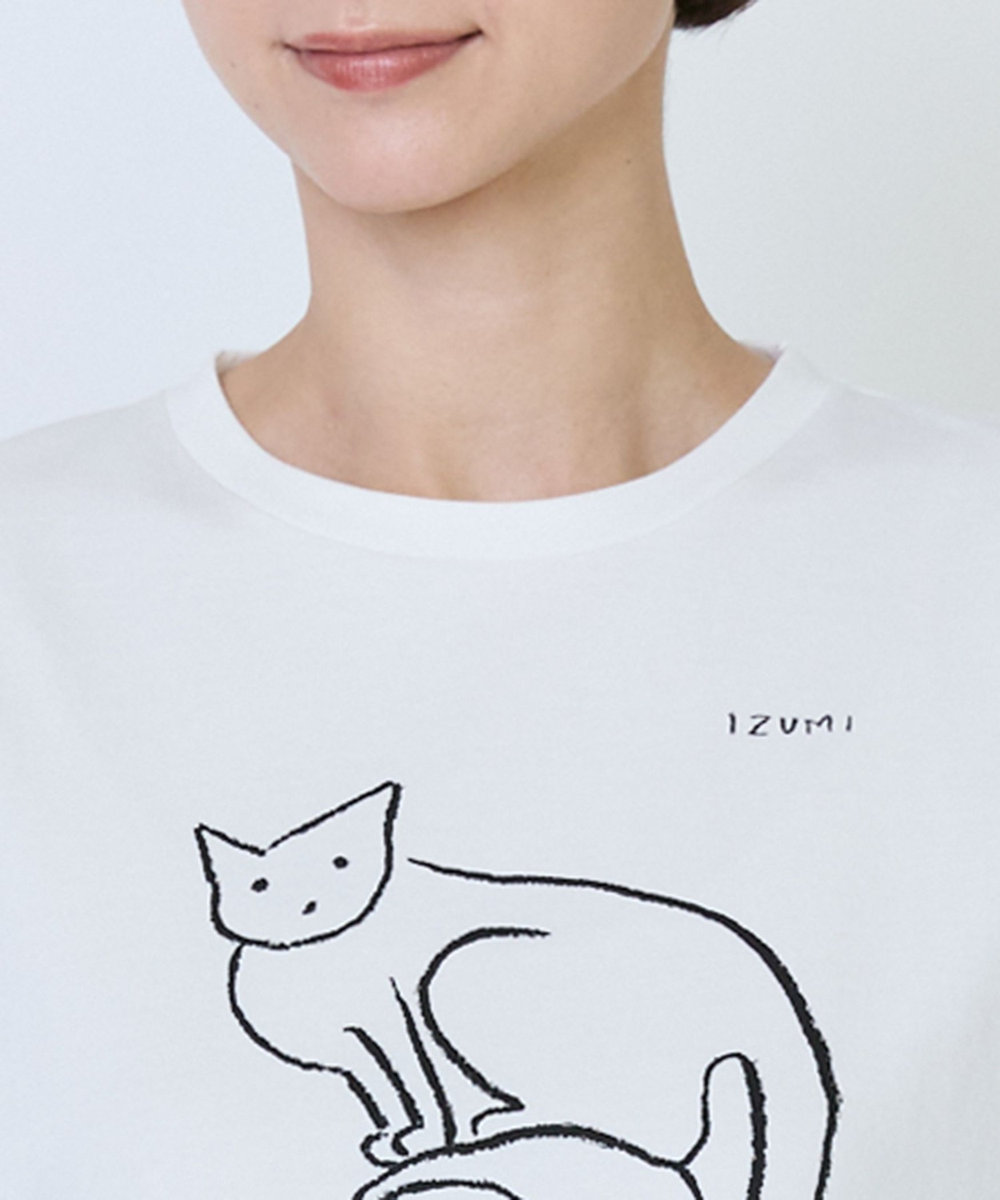 LOISIR 【アーティストコラボ】LOISIR×塩川いづみ イラストプリントTシャツ オフホワイト