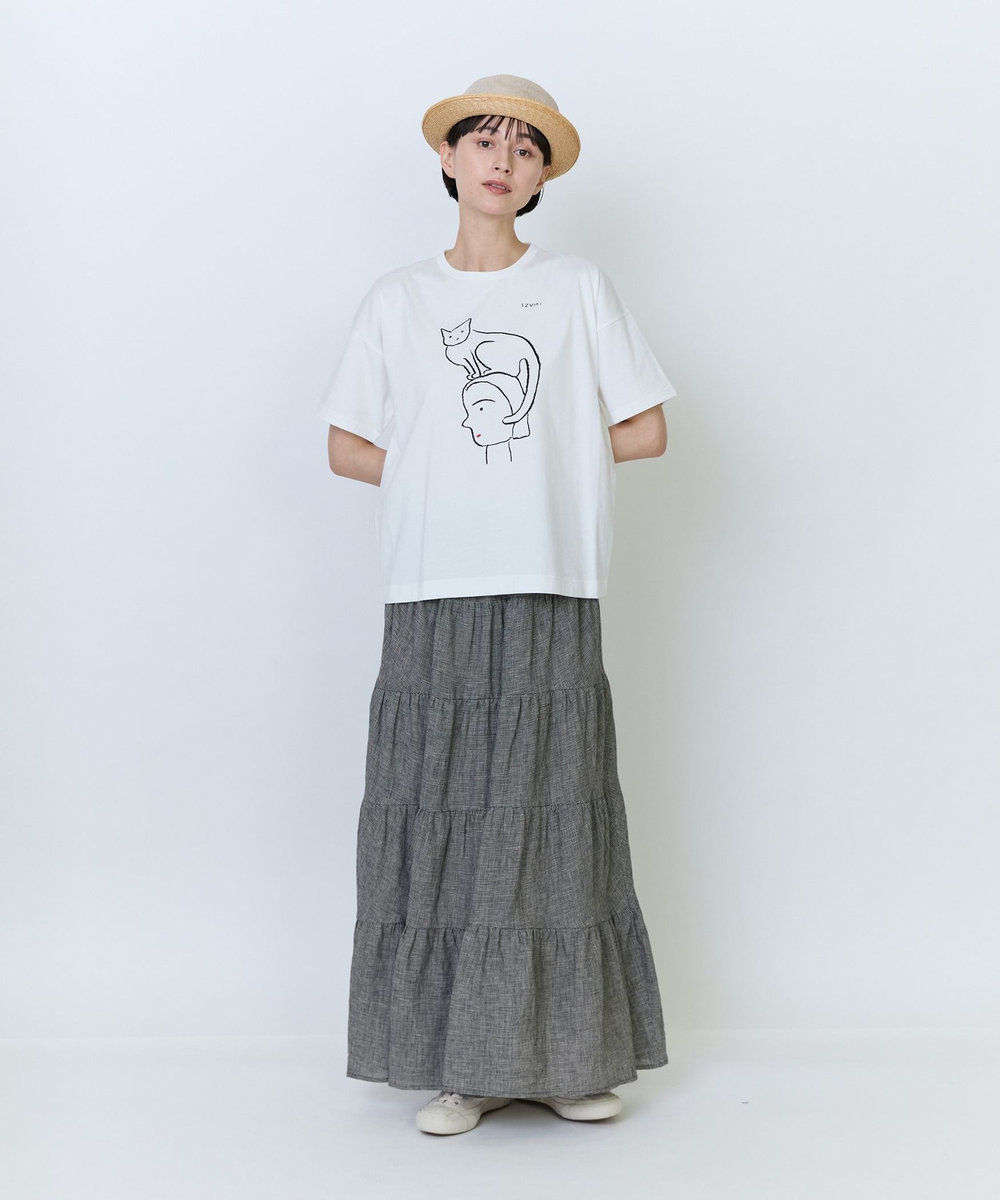 LOISIR 【アーティストコラボ】LOISIR×塩川いづみ イラストプリントTシャツ オフホワイト