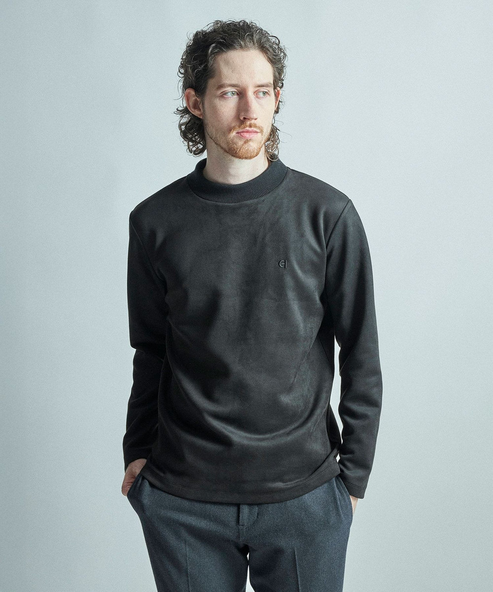 MEN'S BIGI 【COLE HAAN/コール ハーン】別注スエードタッチモックネックロングTシャツ ブラック