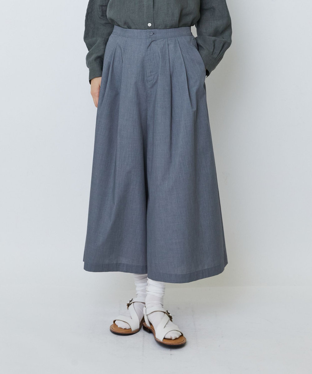 LOISIR 【MTサイズ有り】エステルコットンガウチョパンツ グレー