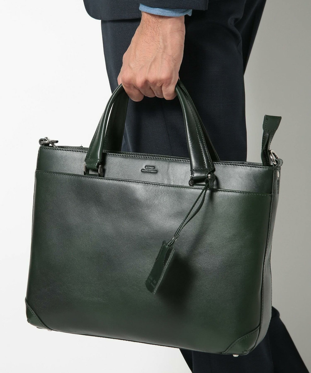 MEN'S BIGI 【SEEKER/シーカー】別注ムラレザー2WAYブリーフケース グリーン
