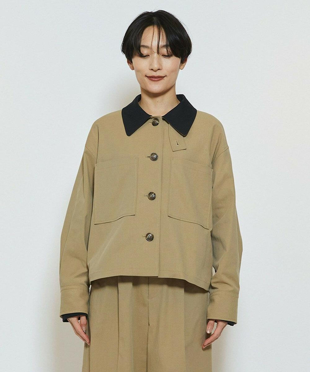 feerique feerique ポリエステルツイルワイドクロップドジャケット［セットアップ可能］ ベージュ