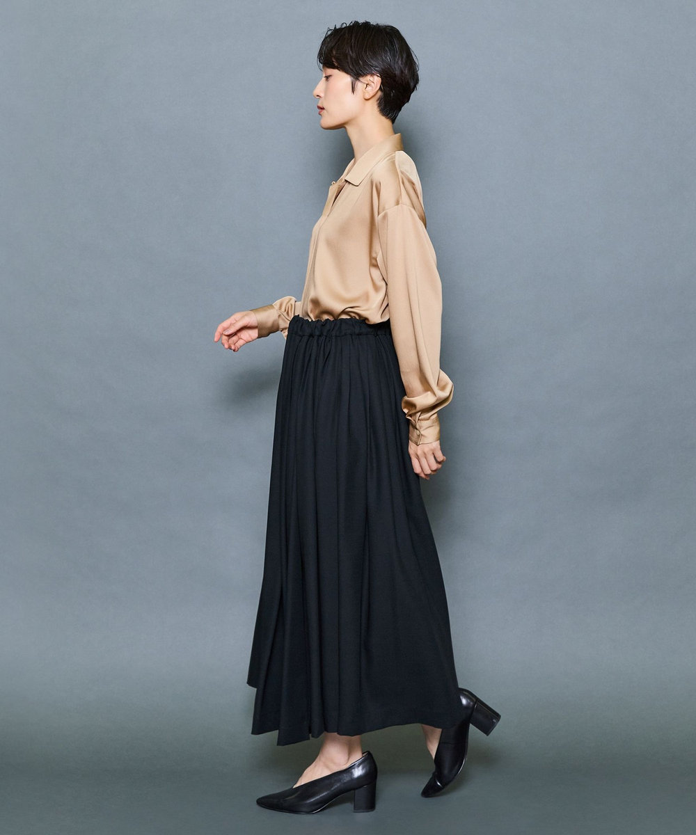 MOGA Collection MOGA Collection ファインウールランダムタックスカート ブラック