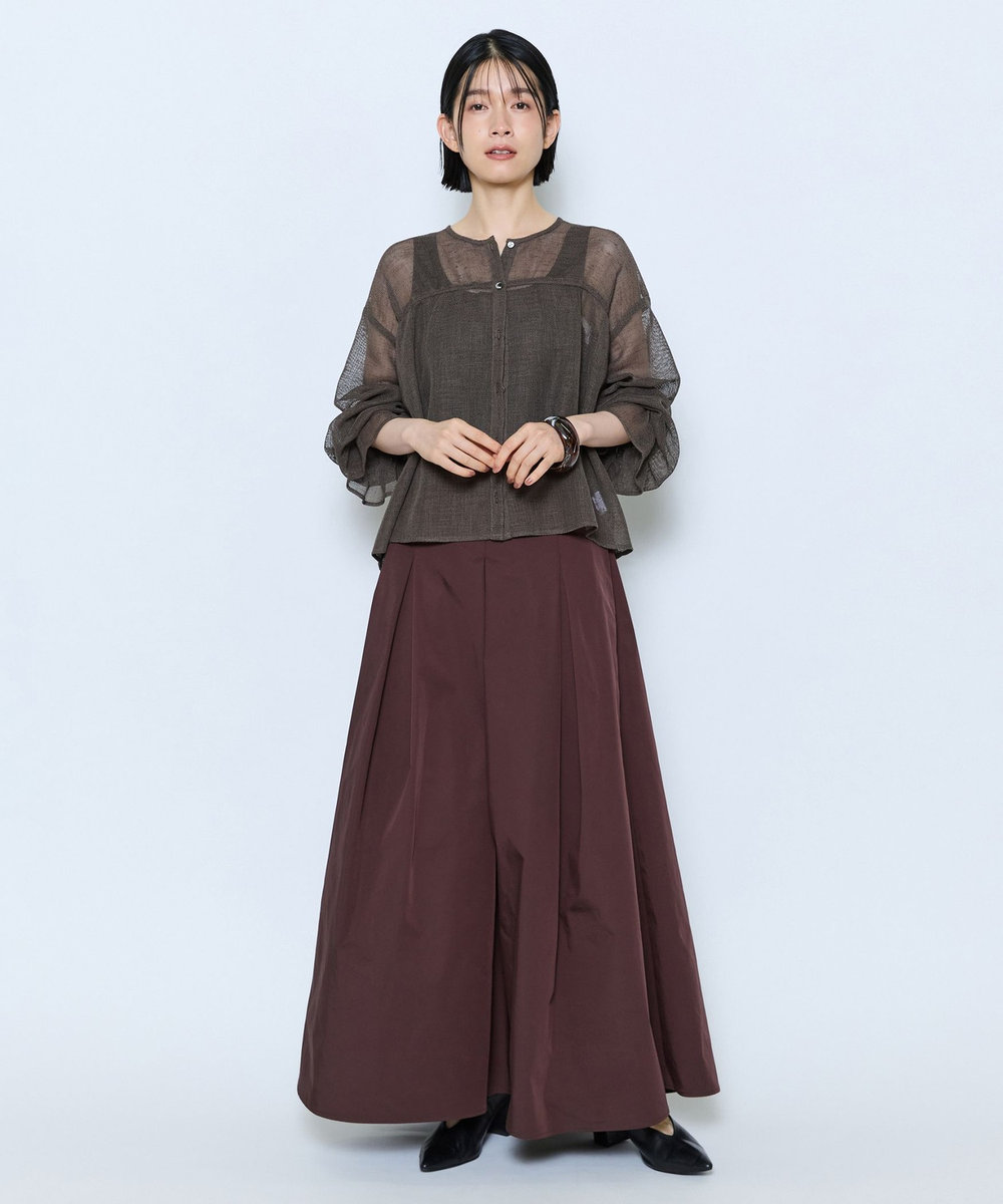 feerique feerique メランジカラミシャーリングブラウス ブラウン