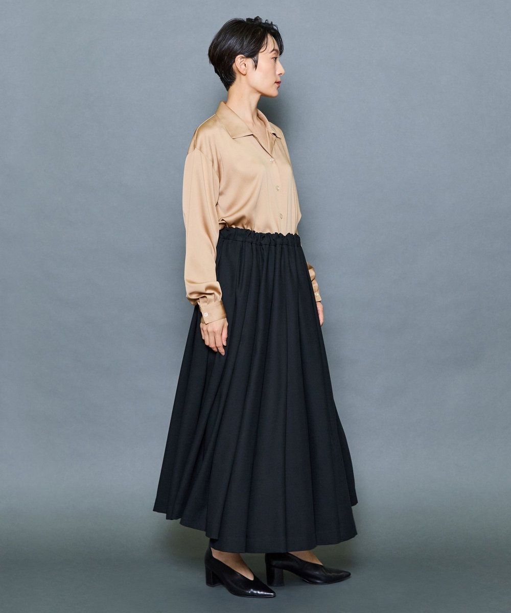MOGA Collection MOGA Collection ファインウールランダムタックスカート ブラック