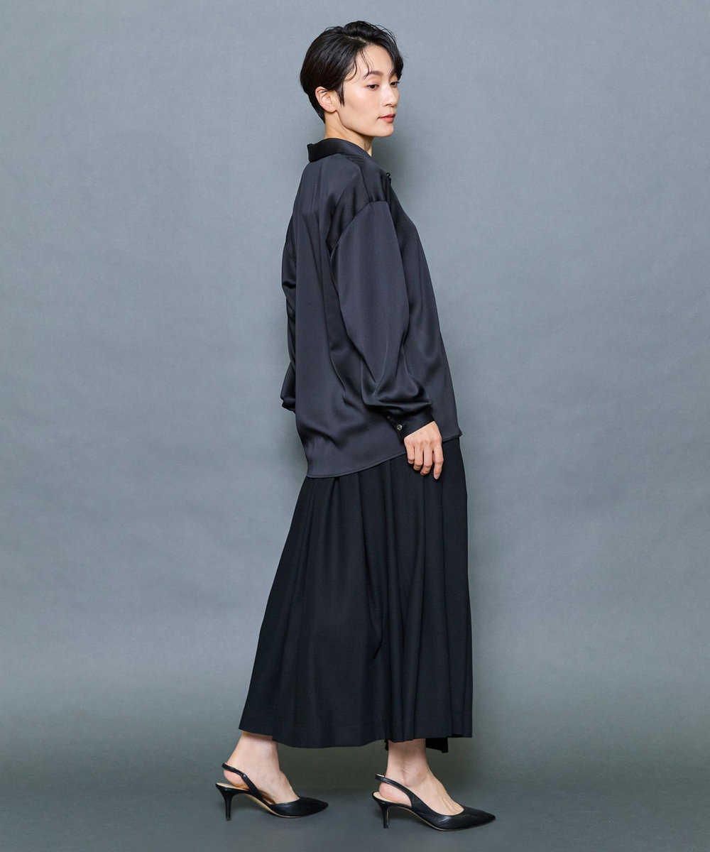 MOGA Collection MOGA Collection ファインウールランダムタックスカート ブラック