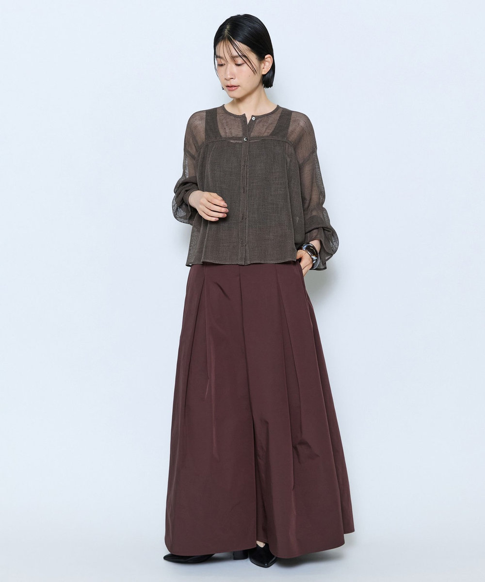 feerique feerique メランジカラミシャーリングブラウス ブラウン