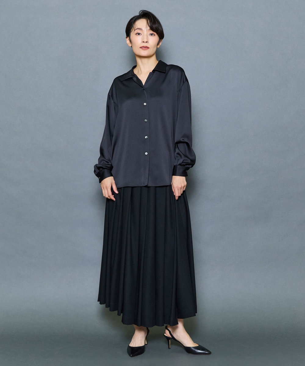 MOGA Collection MOGA Collection ファインウールランダムタックスカート ブラック