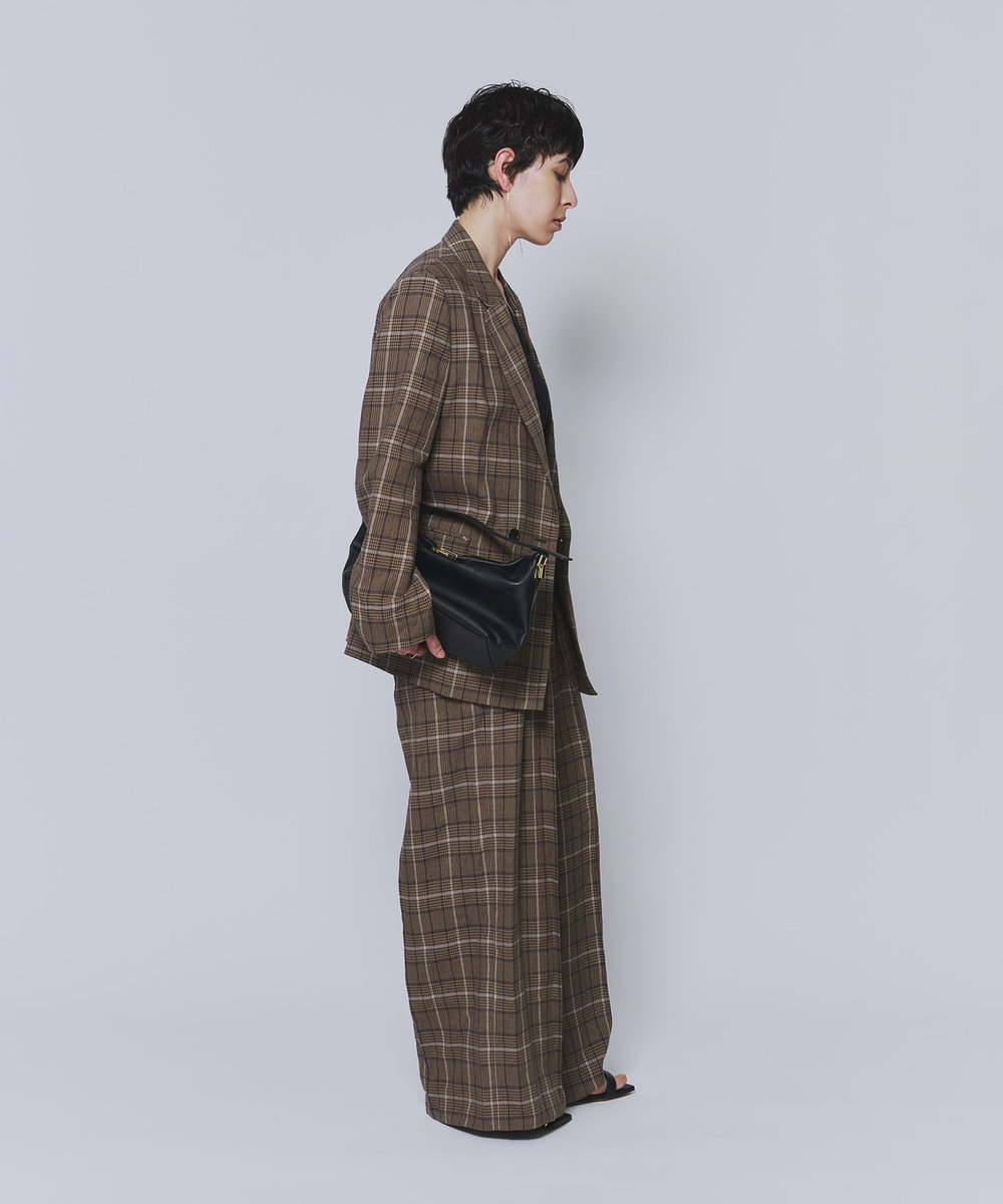1er Arrondissement リネンビスコースジャケット チェック