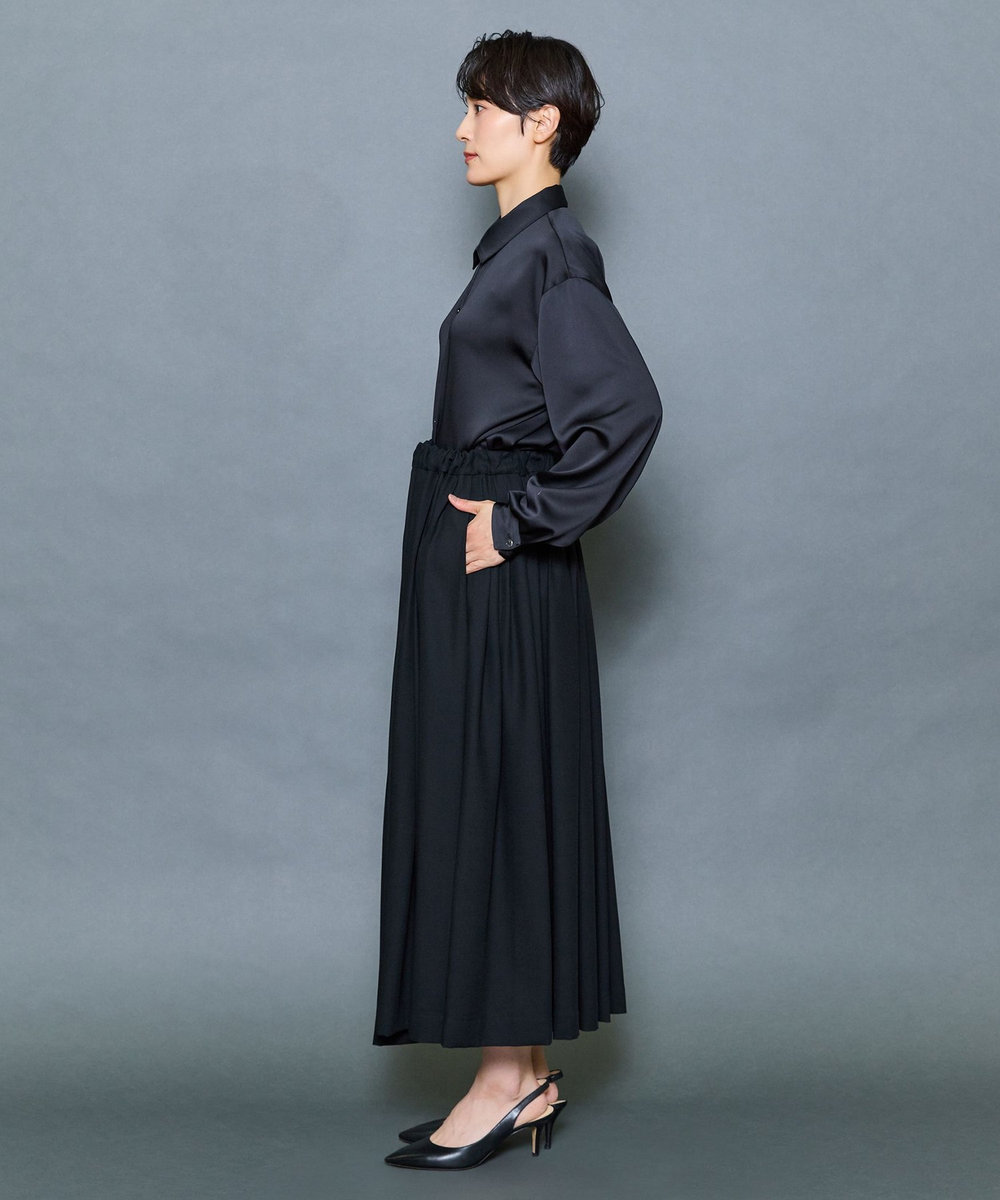 MOGA Collection MOGA Collection ファインウールランダムタックスカート ブラック