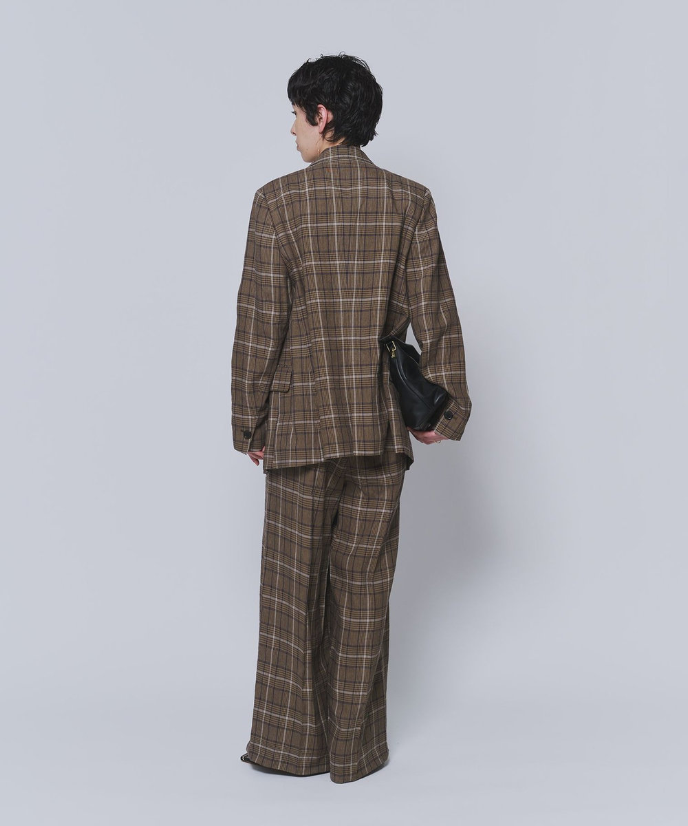 1er Arrondissement リネンビスコースジャケット チェック