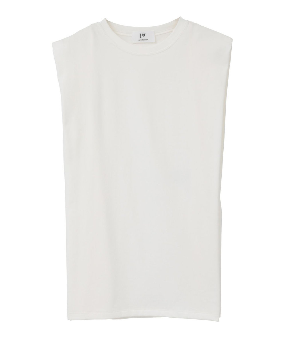1er Arrondissement ショルダータックノースリーブTシャツ オフホワイト