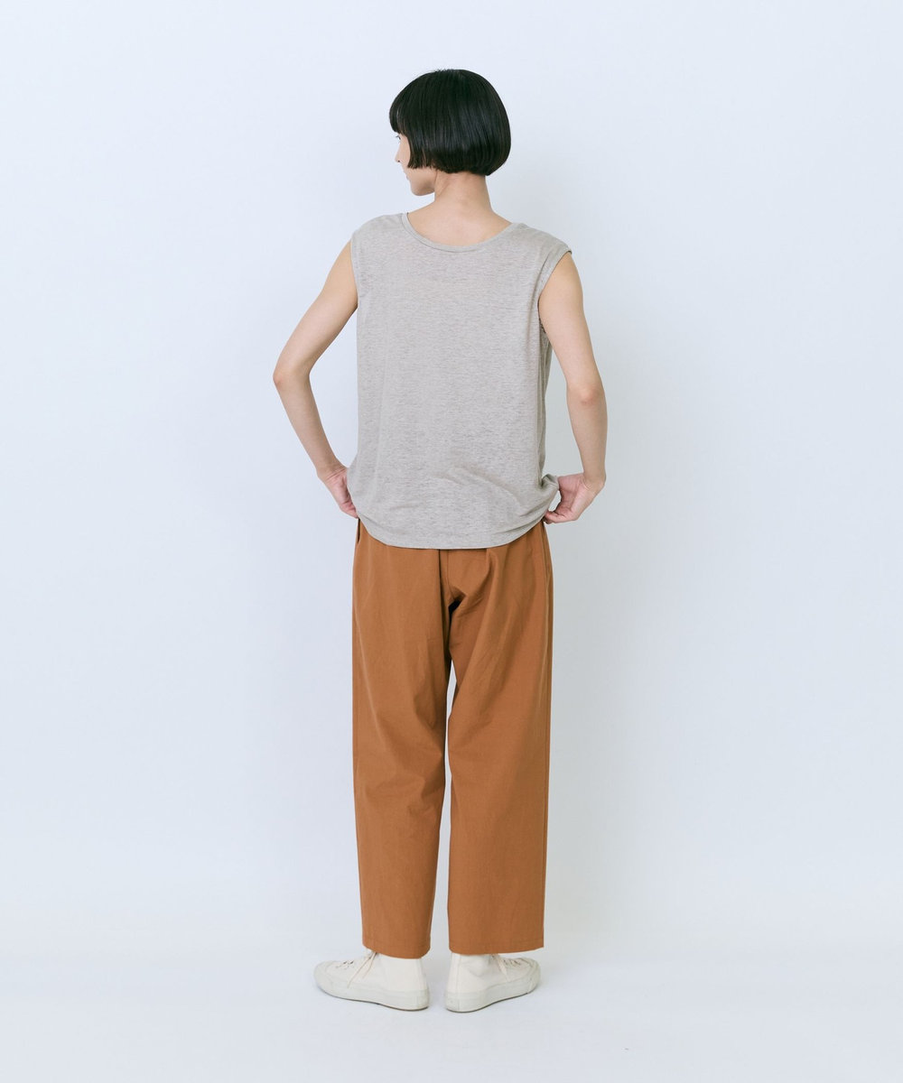 LOISIR リネン天竺スリーブレストップス キナリ