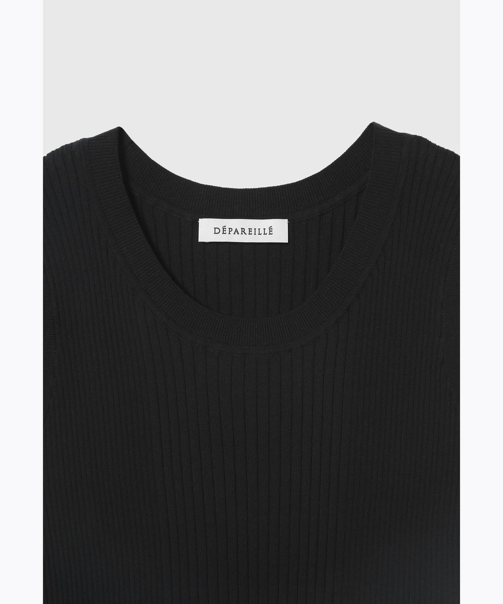 DÉPAREILLÉ COTTON RIB NO SLEEVE / コットンリブノースリーブ ブラック
