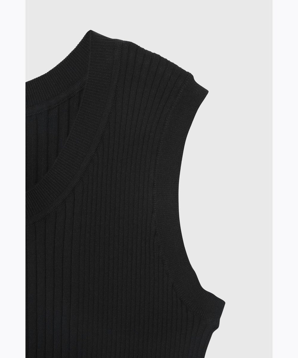 DÉPAREILLÉ COTTON RIB NO SLEEVE / コットンリブノースリーブ ブラック