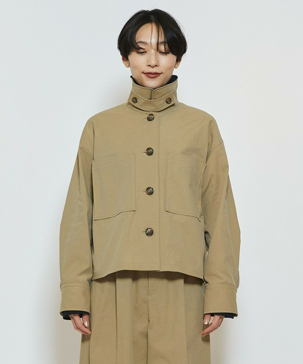 feerique feerique ポリエステルツイルワイドクロップドジャケット［セットアップ可能］ ベージュ