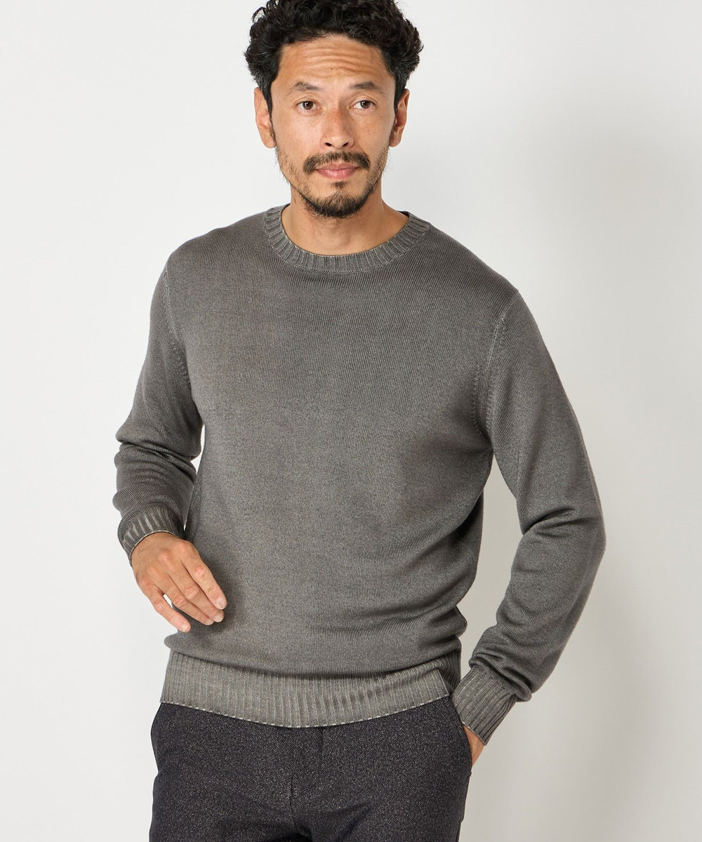 MEN'S BIGI 【FILIPPO DE LAURENTIIS】10Gクルーネックニット グレー