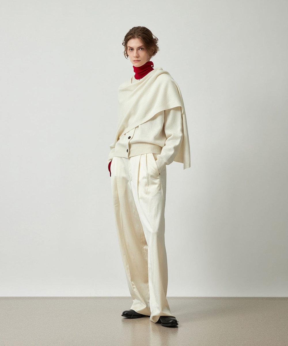DÉPAREILLÉ HIGH GAUGE STOLE CARDIGAN / ハイゲージストールカーディガン オフホワイト